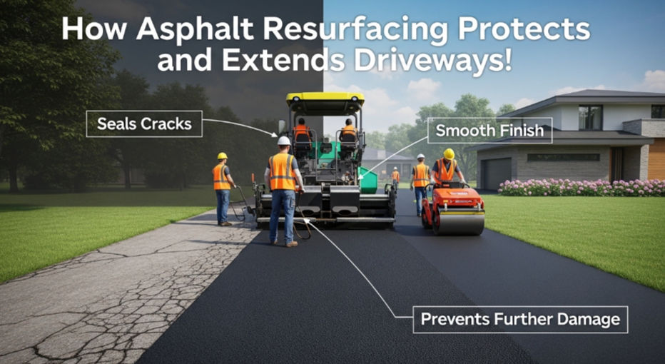How Asphalt Resurfacing Protects and Extends Driveways!