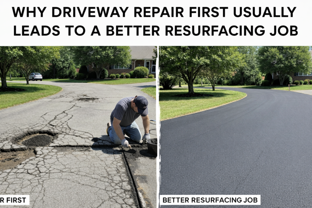 Why Driveway Repair First Usually Leads to a Better Resurfacing Job