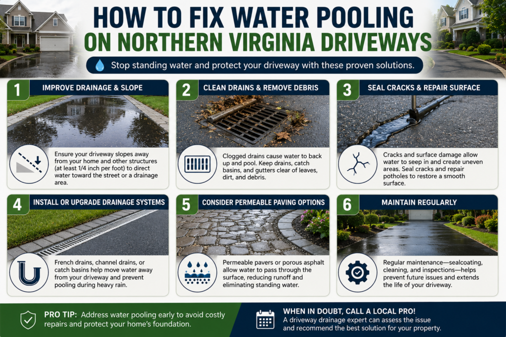 How to Fix Water Pooling on Northern Virginia Driveways
