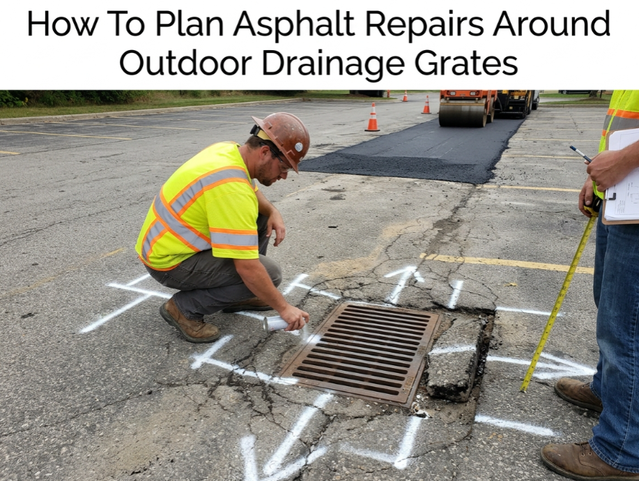 How To Plan Asphalt Repairs Around Outdoor Drainage Grates