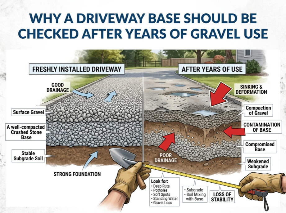Why A Driveway Base Should Be Checked After Years Of Gravel Use