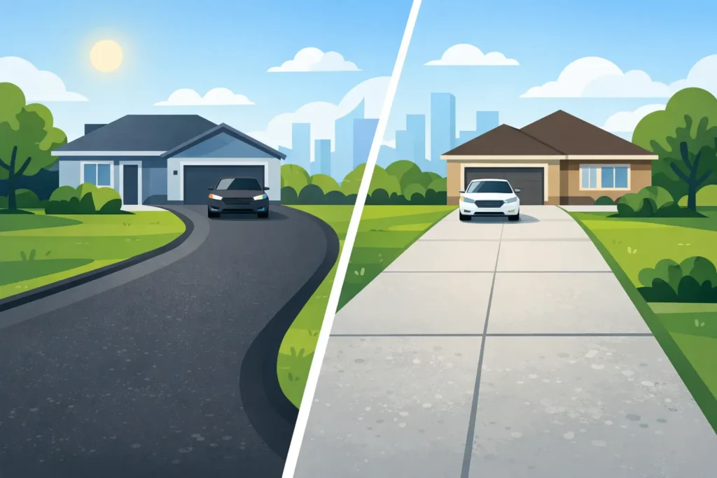 Asphalt vs Concrete Driveway: Which Fits?